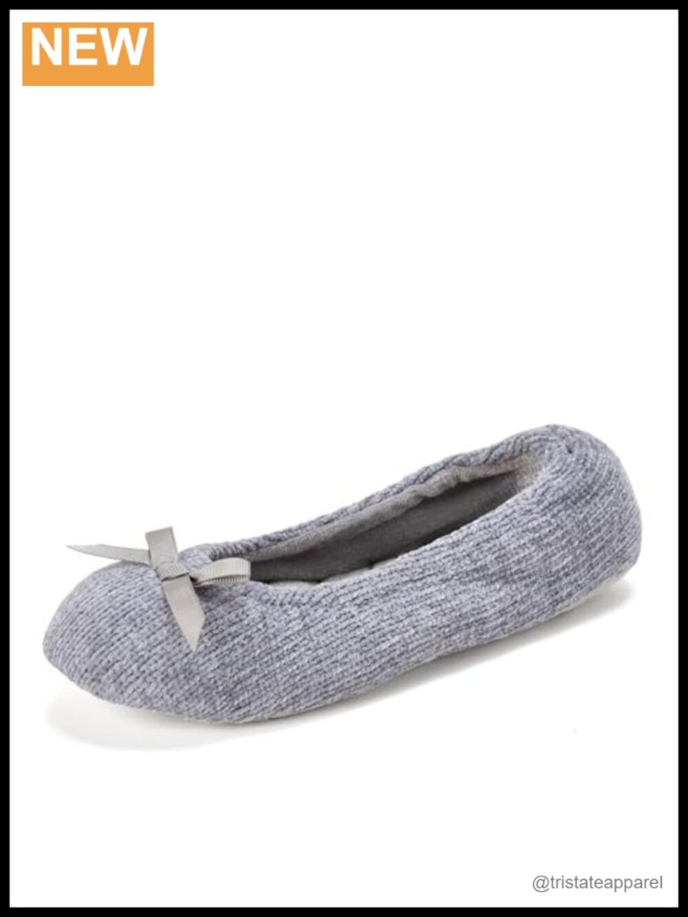 Layla Ballerina Slipper with Memory Foam, Soft Tie Bow and Suede Sole